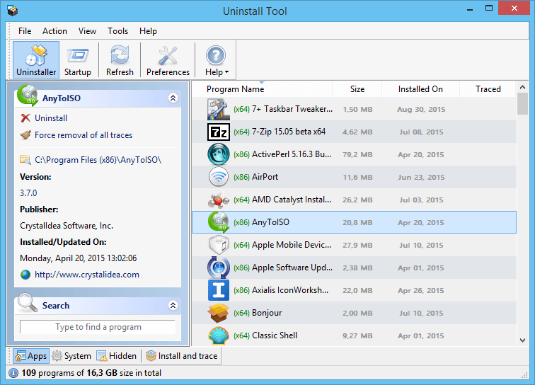 Uninstall Tool 3.7.2.5703 free instals